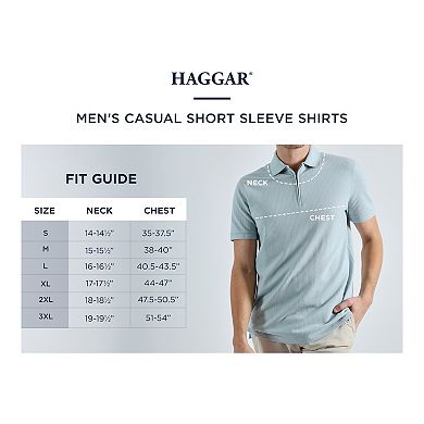 Men's Haggar® Premium Comfort Quarter Zip Jacquard Polo