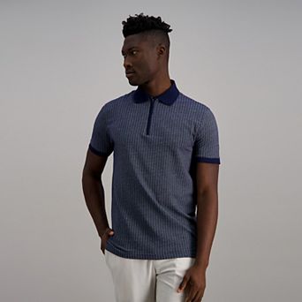 Men's Haggar® Premium Comfort Quarter Zip Jacquard Polo