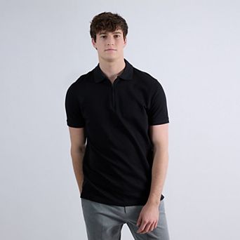 Men's Haggar® Premium Comfort Quarter Zip Jacquard Polo