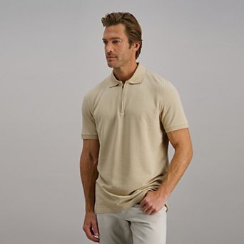 Men's Haggar® Premium Comfort Quarter Zip Jacquard Polo