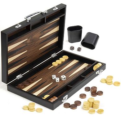 Merchant Ambassador Craftsman Deluxe Wooden Backgammon Game Set