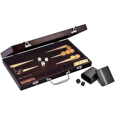 Merchant Ambassador Craftsman Deluxe Wooden Backgammon Game Set