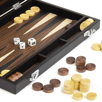 Merchant Ambassador Craftsman Deluxe Wooden Backgammon Game Set