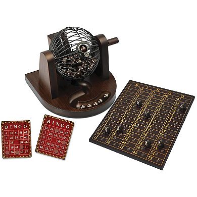 Merchant Ambassador Craftsman Deluxe Wood Bingo Game Set - 75 Balls