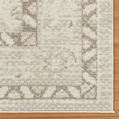 Gertmenian Trevi Remy Bordered Medallion Muted Area Rug