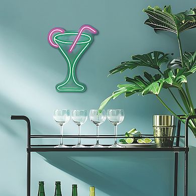 Belle Maison LED Martini Glass Wall Decor