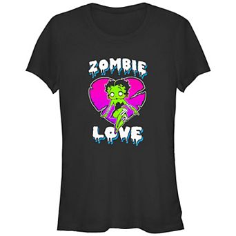 Juniors' Betty Boop Zombie Love Fitted Graphic Tee