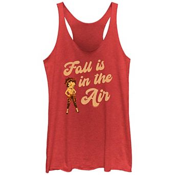 Juniors' Betty Boop Fall Is In The Air Racerback Tank Top