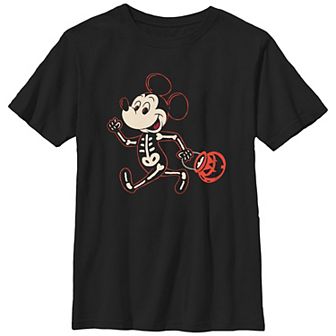 Disney's Mickey Mouse Skeleton Trick Or Treater Boys 8-20 Graphic Tee