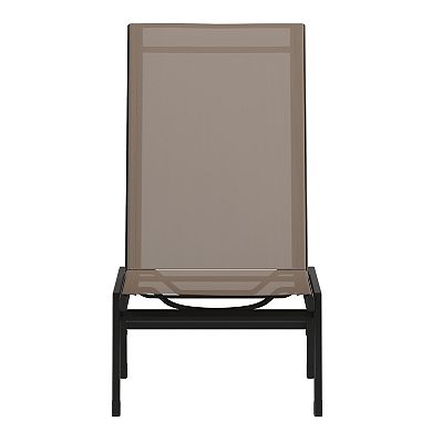 Emma and Oliver Braelin Textilene Adjustable 5 Position Patio Chaise Lounge and Metal Frame