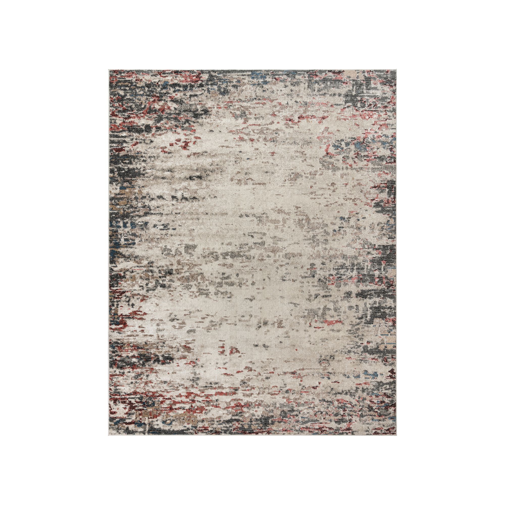 Gertmenian Heirloom Emne Abstract Bohemian Area Rug, Ivory