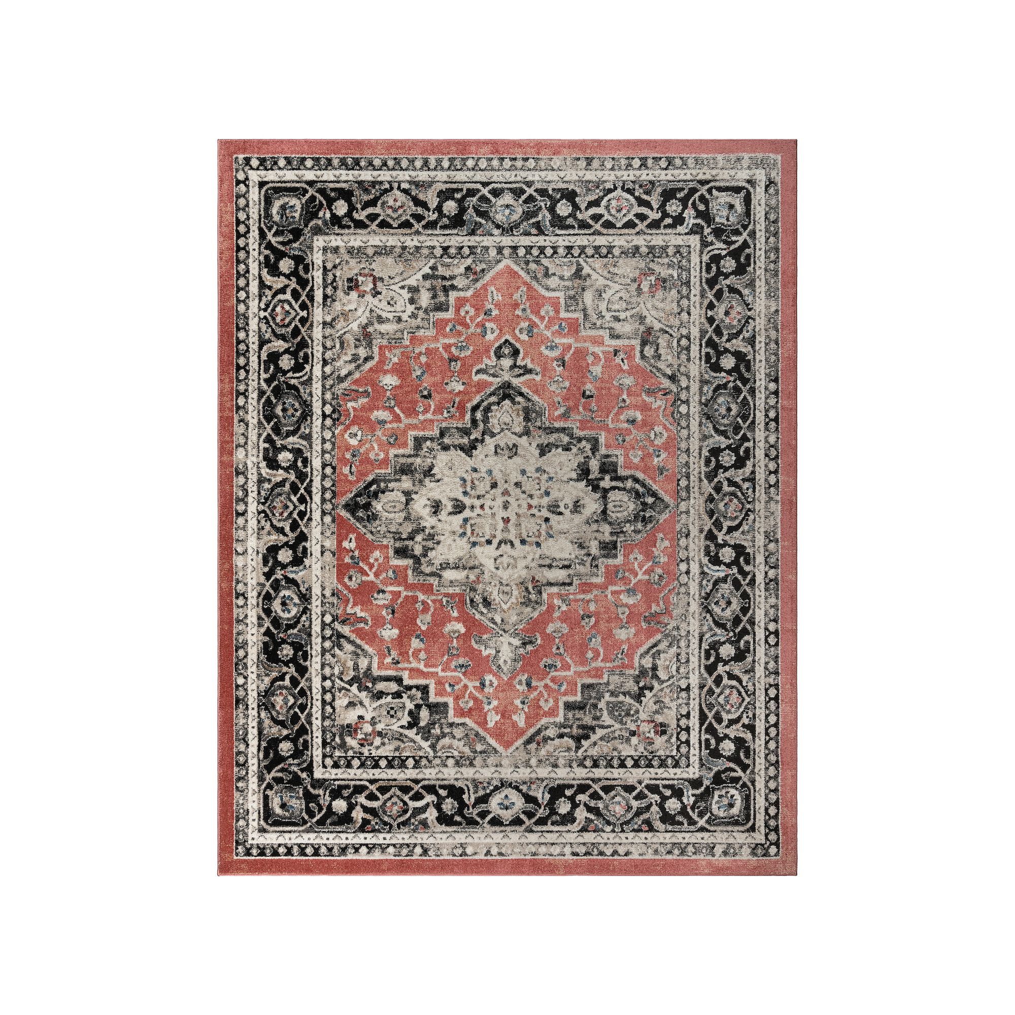 Gertmenian Heirloom Fluer Rose Bohemian Medallion Area Rug, Pink