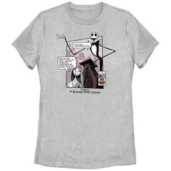 Disney's The Nightmare Before Christmas Jack Skellington & Sally Look At Him Juniors' Graphic Tee