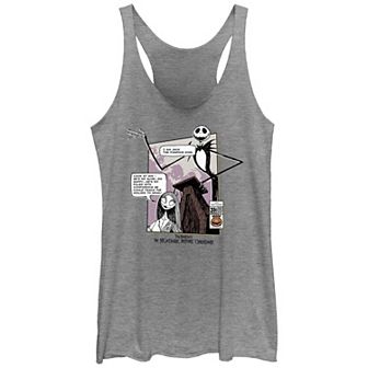 Disney's The Nightmare Before Christmas Jack Skellington & Sally Look At Him Juniors' Racerback Tank Top