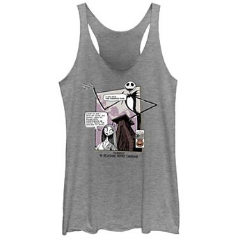 Disney's The Nightmare Before Christmas Jack Skellington & Sally Look At Him Juniors' Racerback Tank Top