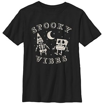 Boys 8-20 Nickelodeon SpongeBob SquarePants And Patrick Skeleton Spooky Vibes Graphic Tee
