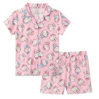 Girls 4-10 Hello Kitty Pajama Top & Pajama Shorts Set