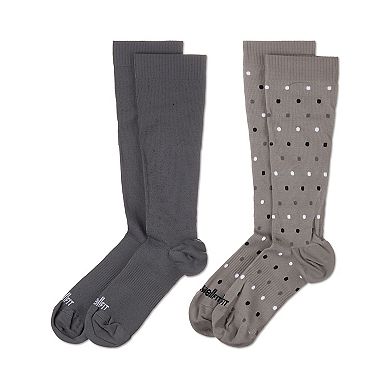 Women's 2 Pair Pack Dotted/ Solid Compression Socks