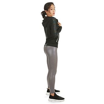 Women's High-waist Metallic Print Scrunch Booty Performance Leggings