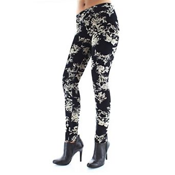 Velvet Abstract Floral Cotton Blend Leggings
