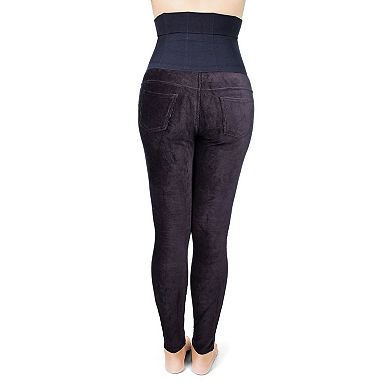 Women's Corduroy Back Boning Support Maternity Leggings