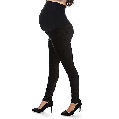 Women's Corduroy Back Boning Support Maternity Leggings