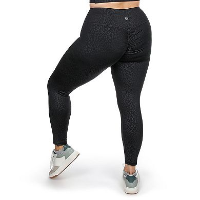 Women's High-waist Leopard Print Scrunch Booty Performance Leggings