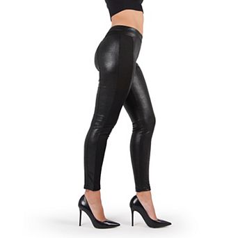 Cobblestone Vegan Leather Side Panel Leggings
