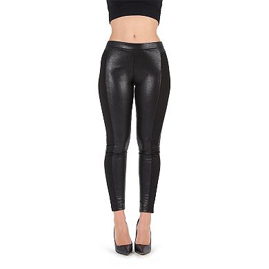 Cobblestone Vegan Leather Side Panel Leggings