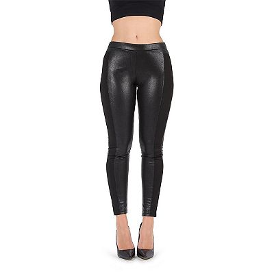 Cobblestone Vegan Leather Side Panel Leggings