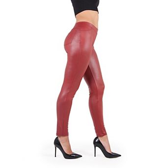 Fever Red Faux Leather Leggings