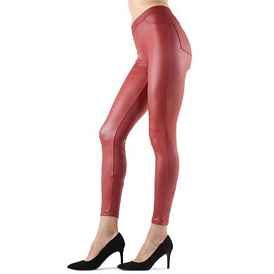 Fever Red Faux Leather Leggings