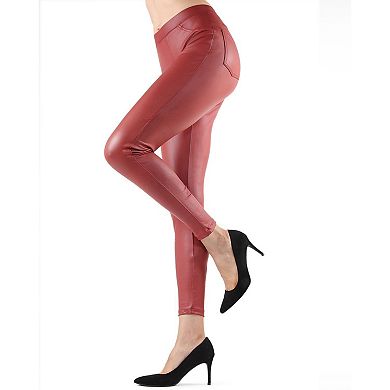 Fever Red Faux Leather Leggings