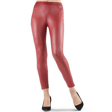 Fever Red Faux Leather Leggings