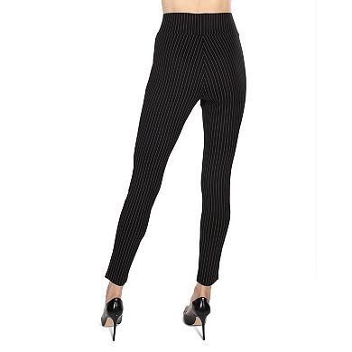 Women's Pinstripe High-waist Straight Leg Shaping Leggings