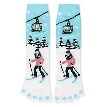 Festive Skiing Non-skid Toe Socks