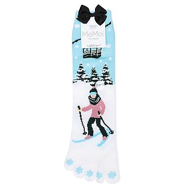 Festive Skiing Non-skid Toe Socks