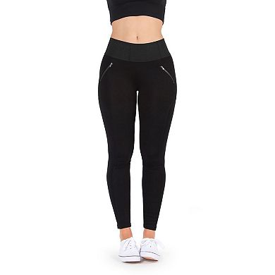 Ziptrack Dual Zipper Cotton Blend Leggings