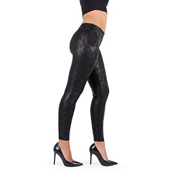 Sophisticated Metallic Snakeskin Leggings