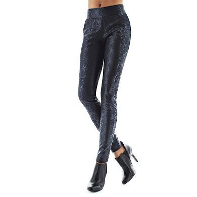Sophisticated Metallic Snakeskin Leggings