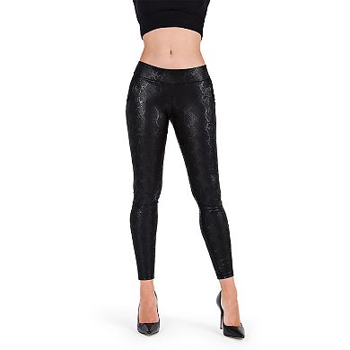 Sophisticated Metallic Snakeskin Leggings