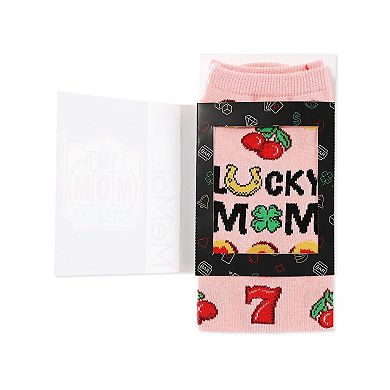 Lucky Mom Greeting Card Crew Socks