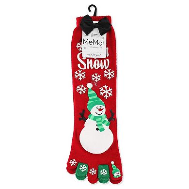 Festive Let It Snow Non-skid Toe Socks