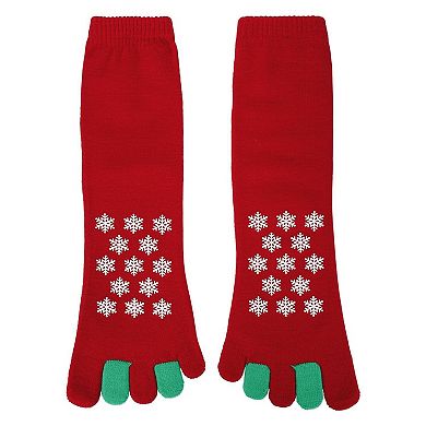 Festive Let It Snow Non-skid Toe Socks
