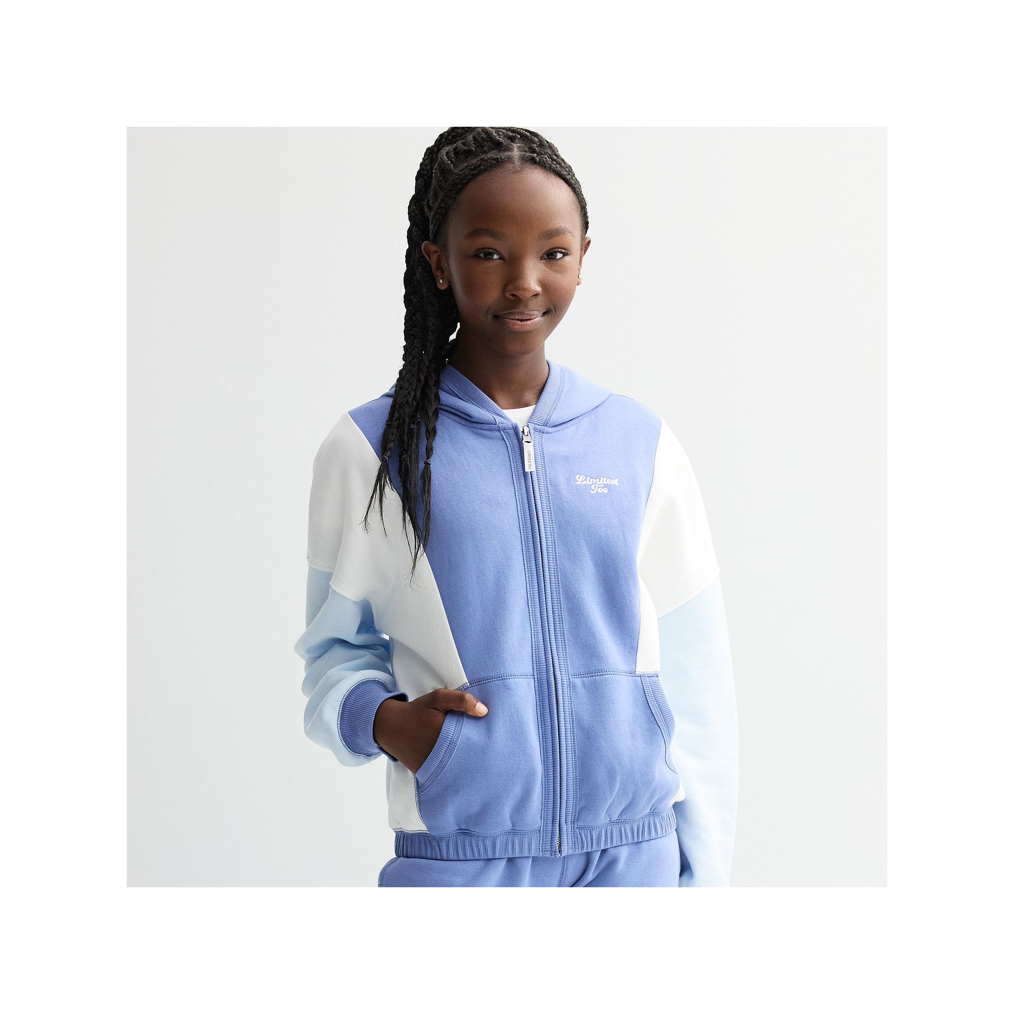 Girls 7-20 Limited Too Colorblock Full Zip, Girls, Size: Small, Blue