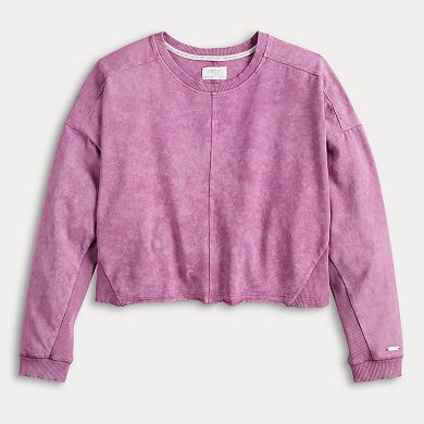 Girls 7-20 Limited Too Washed Ribbed Crewneck