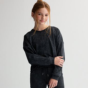 Girls 7-20 Limited Too Washed Ribbed Crewneck