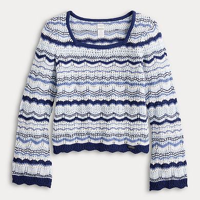 Girls 7-20 Limited Too Crochet Long Sleeve Sweater