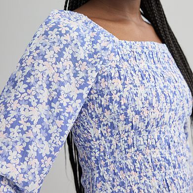 Girls 7-20 Limited Too Smocked Long Sleeve Top