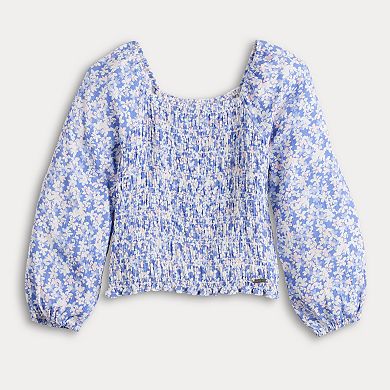 Girls 7-20 Limited Too Smocked Long Sleeve Top